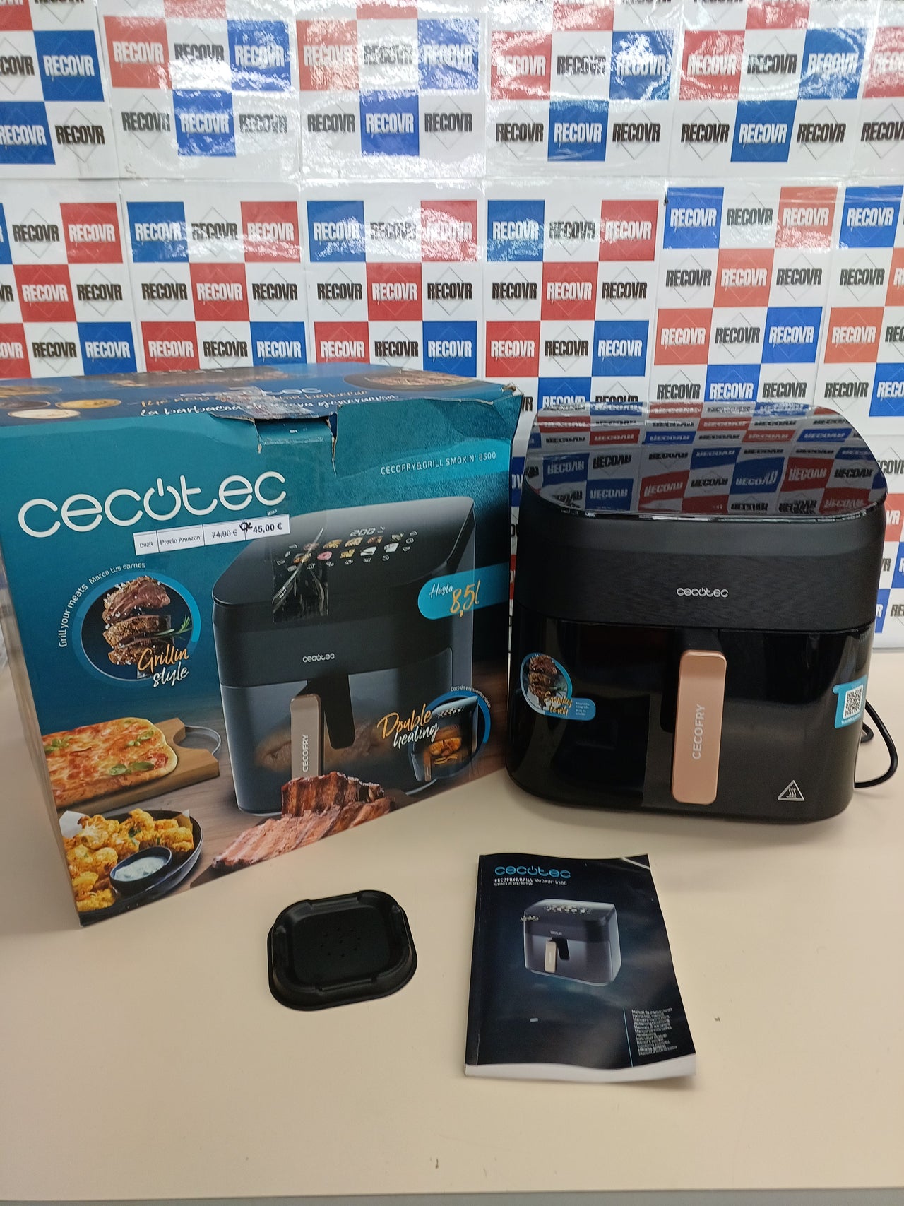 Freidora de aire 8,5L grill ahumador 2200W - Cecotec