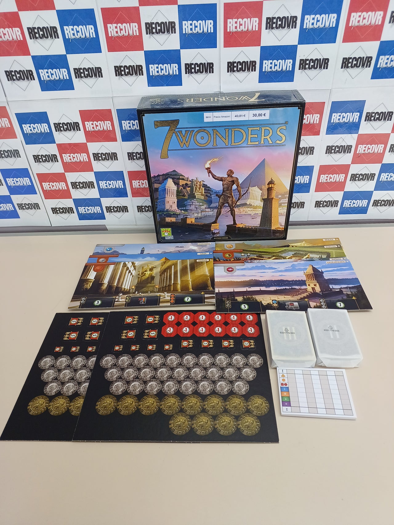 Juego de Mesa 7 Wonders en Italiano, para 3-7 Jugadores, Edad 10+ Asmodee