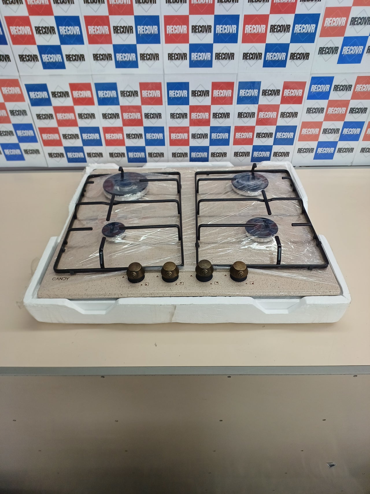 Placa de gas 4 fuegos acero avena Candy Classic