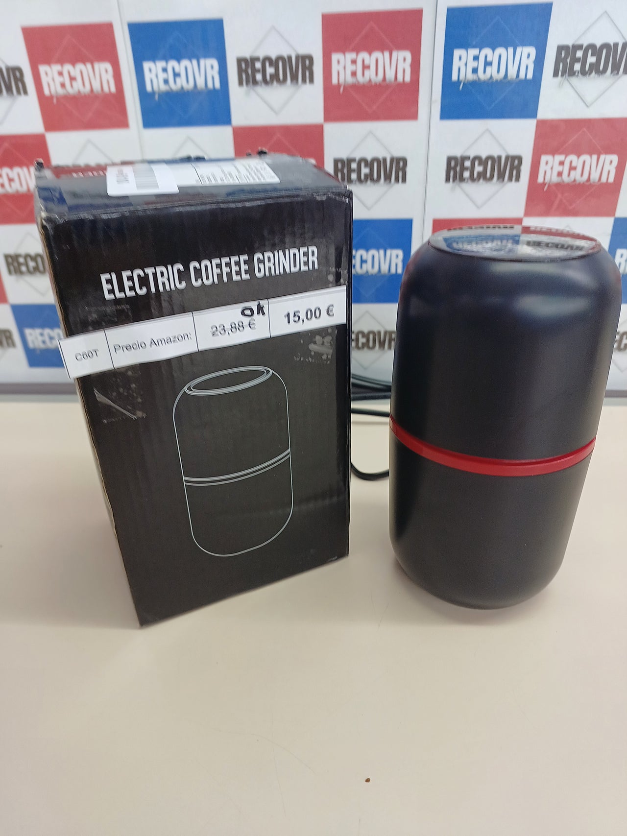 Molinillo eléctrico café y especias compacto negro Vegena