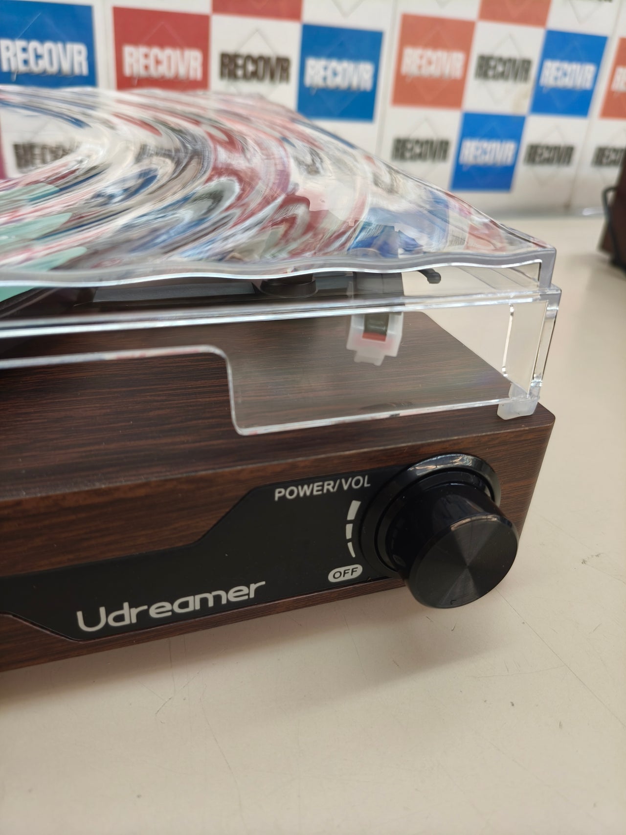 Udreamer Platino, tocadiscos Bluetooth 5.3, 2 altavoces, café