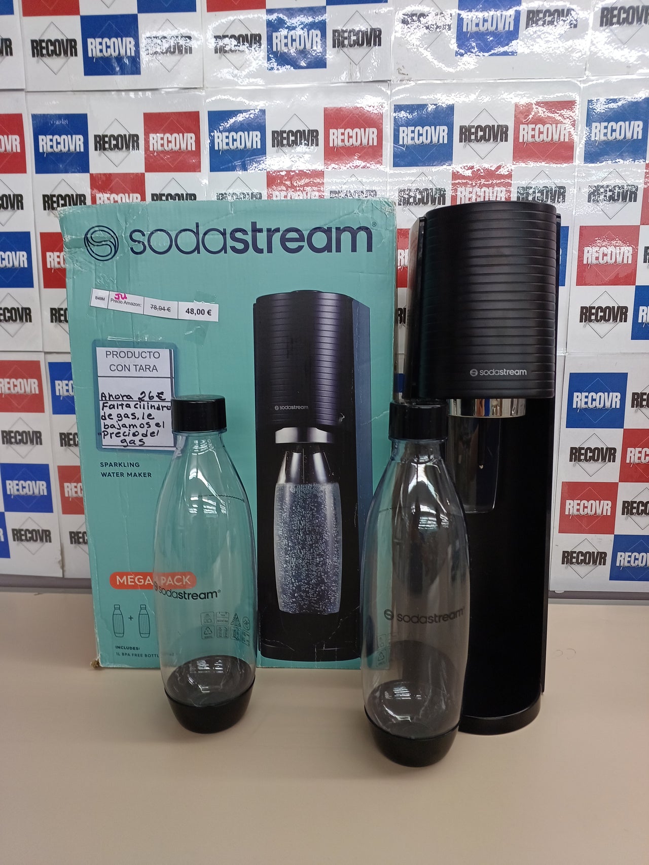 Gasador agua con gas SodaStream Terra Value Pack x2 – Negro Mate