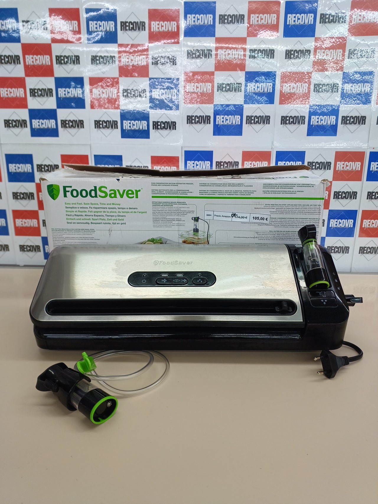 Envasadora al Vacío con un Cutter Incorporado, Funciones «solo sellado», «húmedo/seco» y «marinar», incluye Rollos/Bolsas [FFS017X] FoodSaver