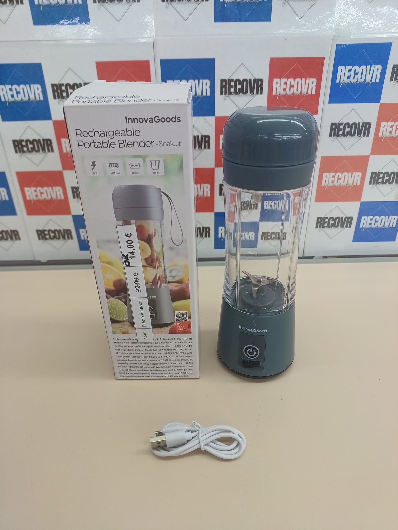 Batidora portátil 380 ml para smoothies InnovaGoods