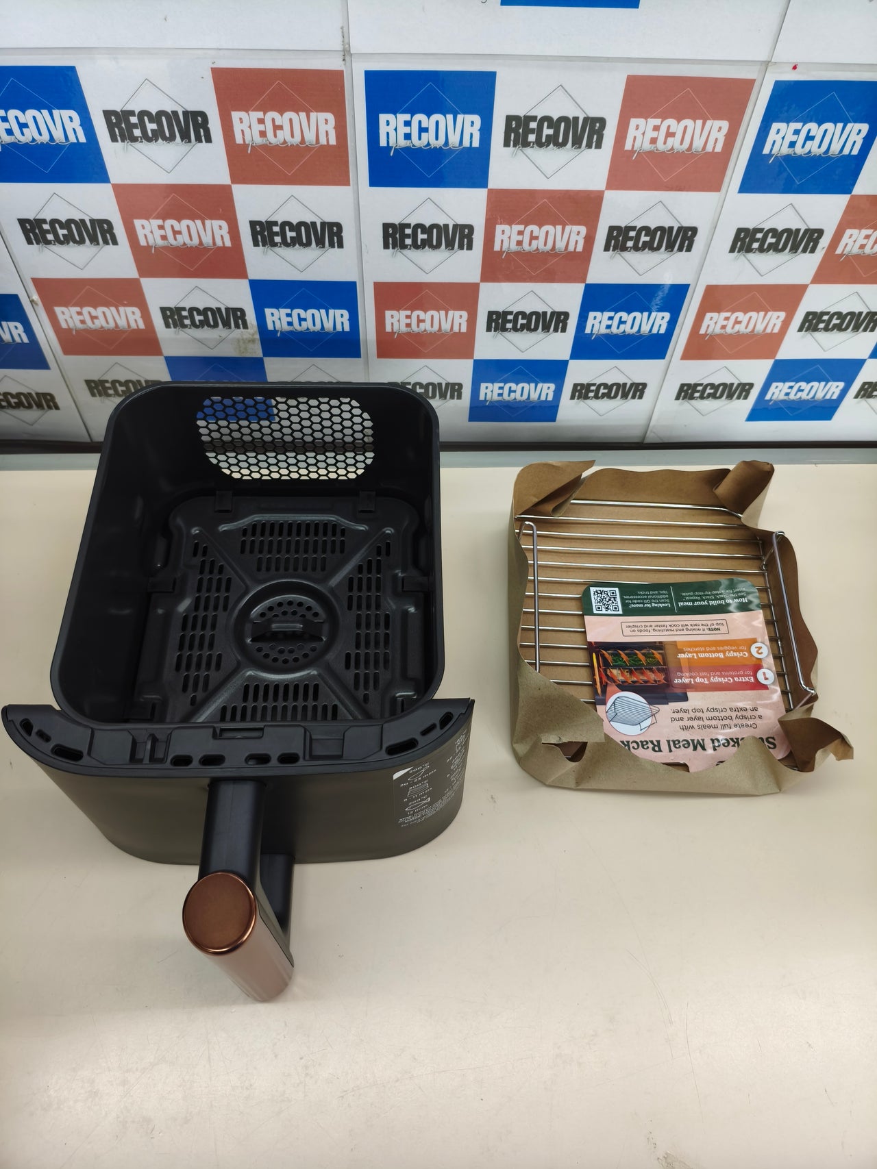 Freidora de aire Ninja Double Stack XL 9,5L doble cajón negro cobre