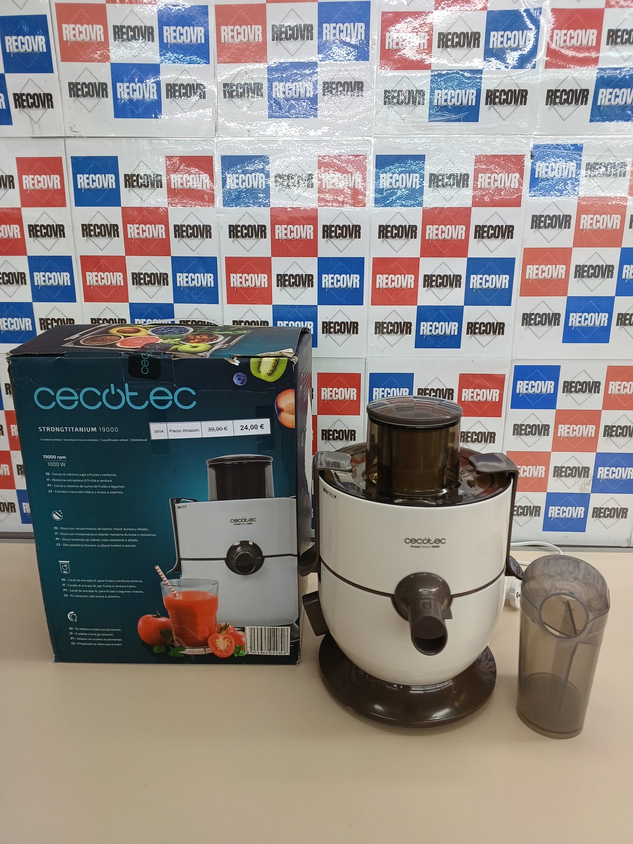 Licuadora Frutas y Verduras 650W Cecotec Potencia