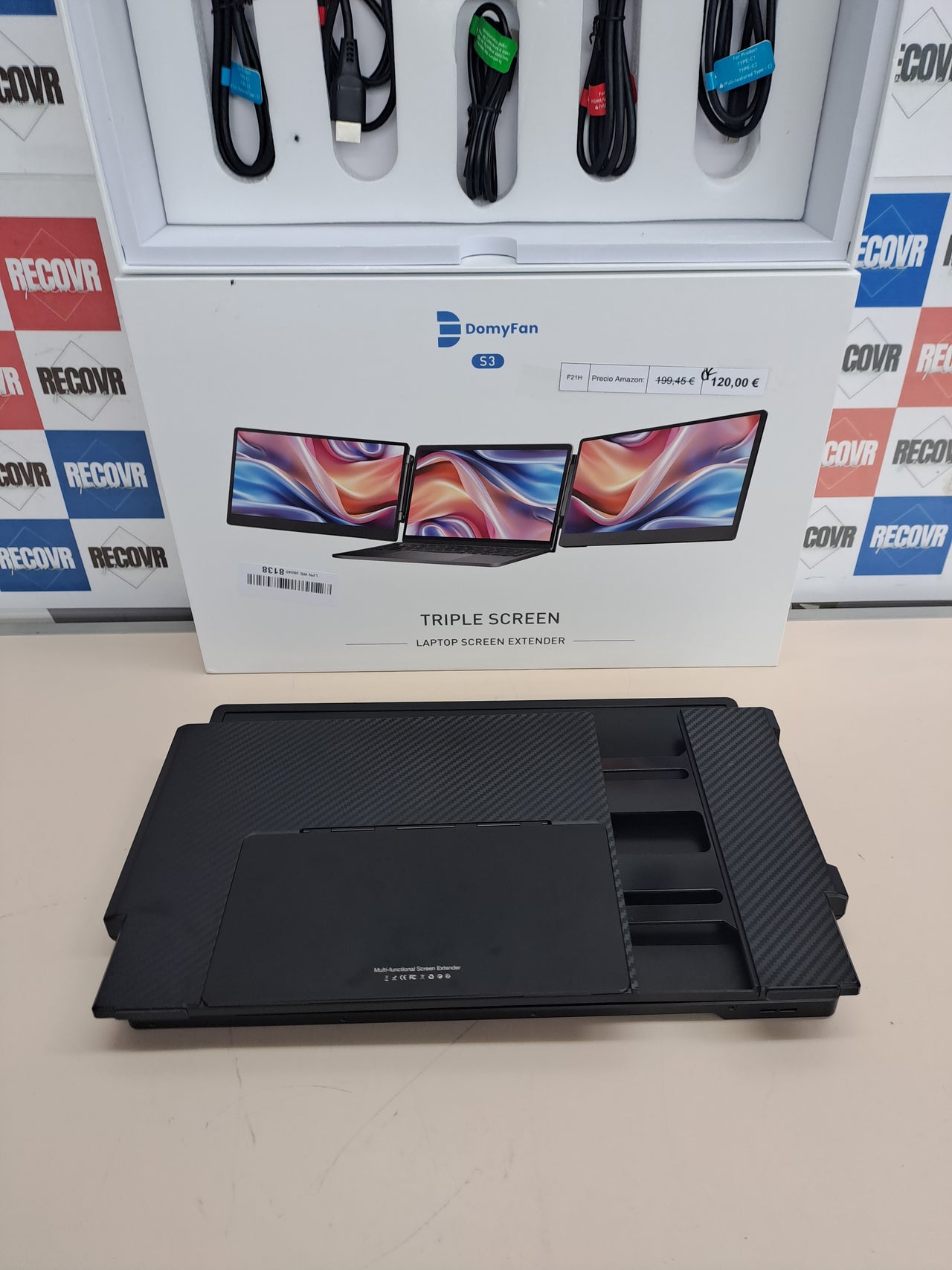 Monitor portátil triple 14” FHD extensor pantalla domyfan