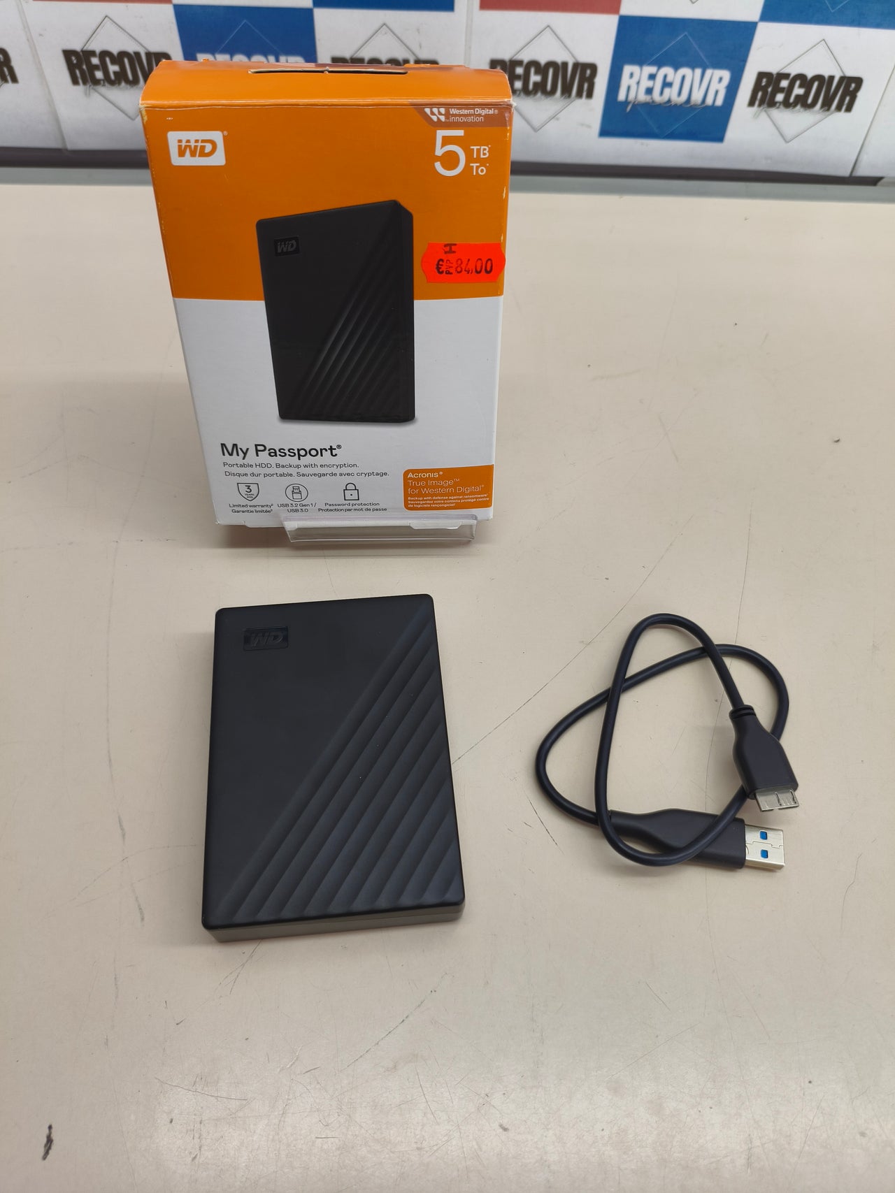 Disco duro externo 5TB HDD Negro