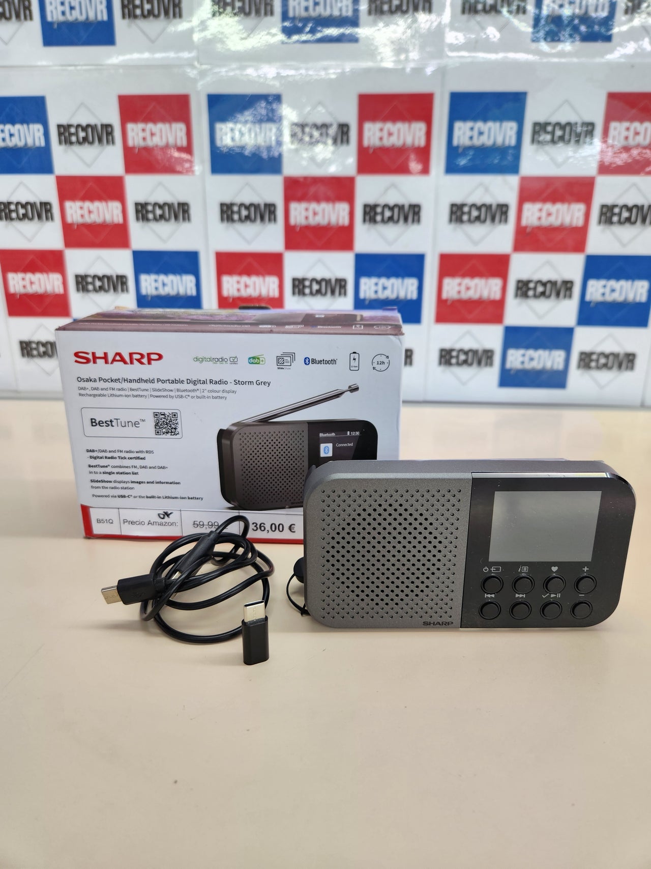 Radio Digital Bolsillo Osaka, DAB+, DAB y FM SHARP DR-P520(GY)