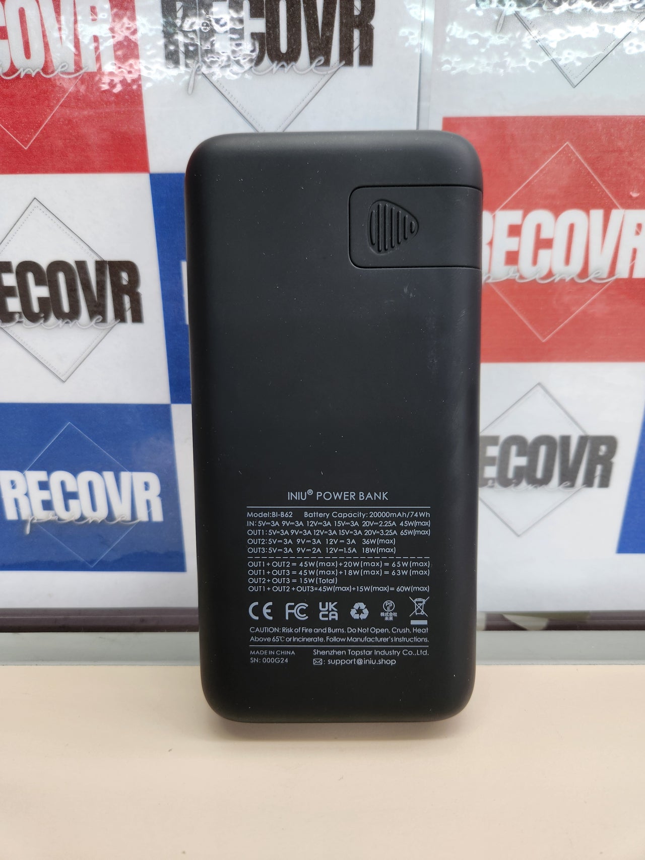 Power bank 65W 20000mAh USB-C carga rápida INIU