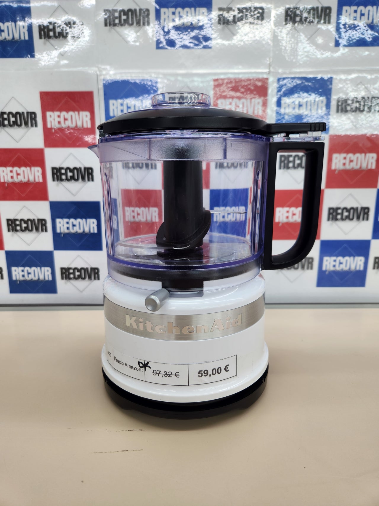 Mini PROCESADOR 240W, 0.83 litros, DE Alimentos,  1 Decibelios, Acryl, 2 Velocidades, Blanco KitchenAid KFC3516