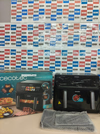 Cecotec Freidora de Aire sin Aceite de 10L con Doble Resistencia, Plancha, Grill, Air Fryer Cecofry&Grill Duoheat 10000. 2800W, Pared Divisoria Móvil, Temperatura Regulable 40-200°C, 10 Menús