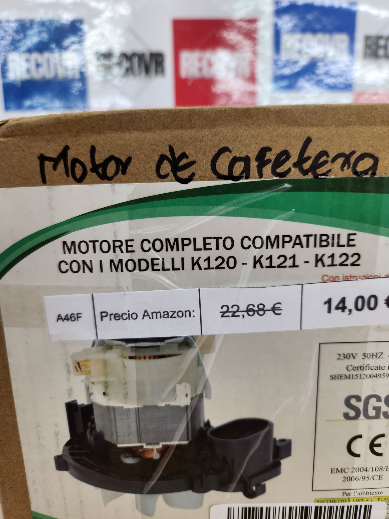 Motor de Cafetera Gecasa M120H - Compatible con modelos K120, K121, K122