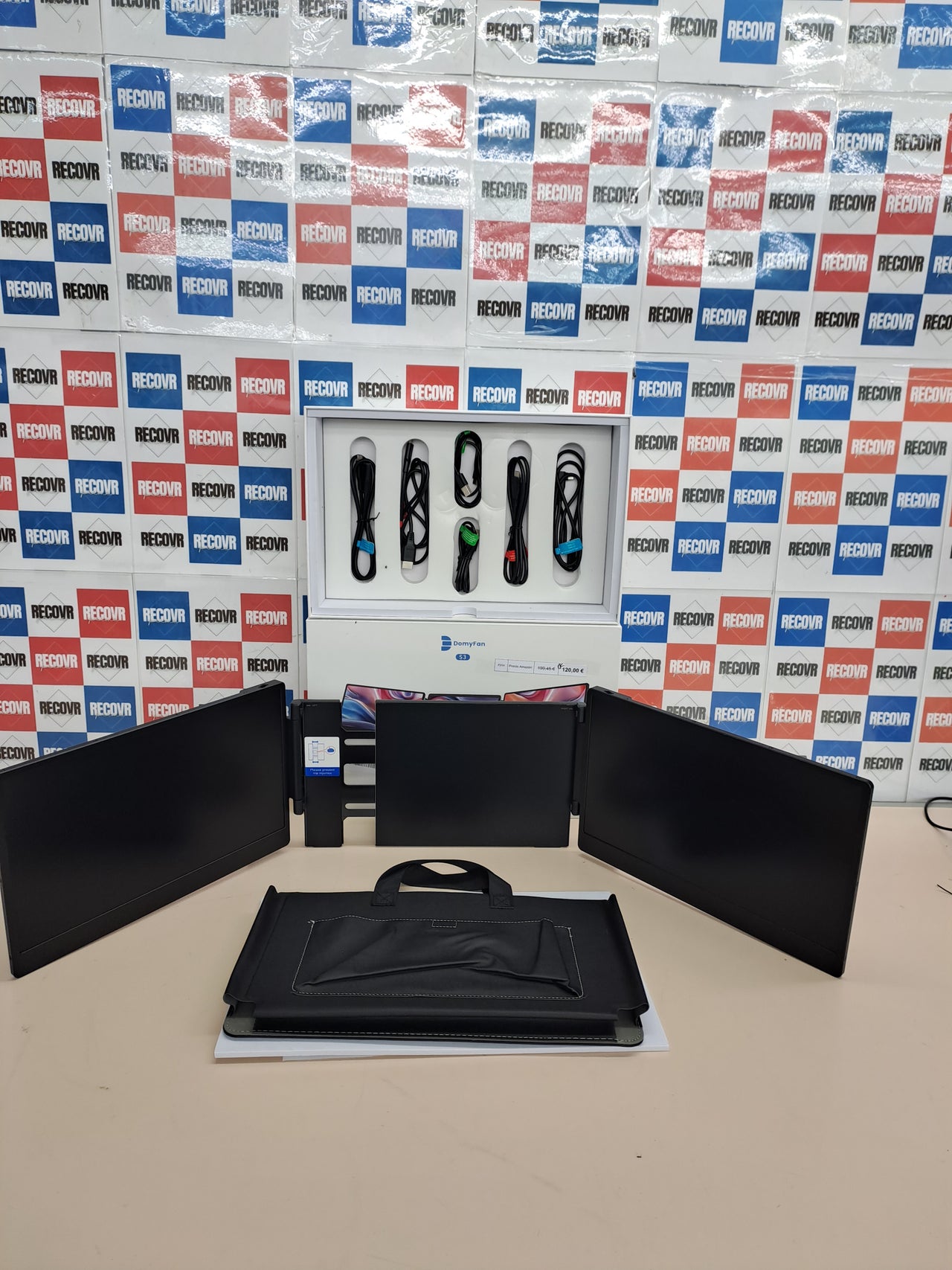 Monitor portátil triple 14” FHD extensor pantalla domyfan