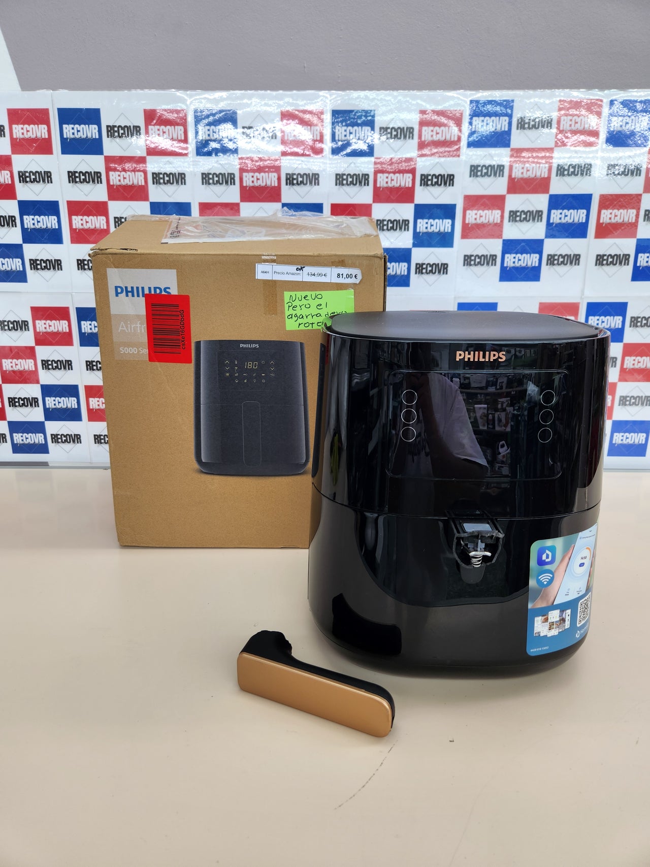 Airfryer 5000 Series L, 4,1L (0,8Kg), 13 en 1 Airfryer, conexión Wifi, 90% menos de grasa con tecnología exclusiva Rapid Air, NutriU app de recetas (HD9255/80) Philips