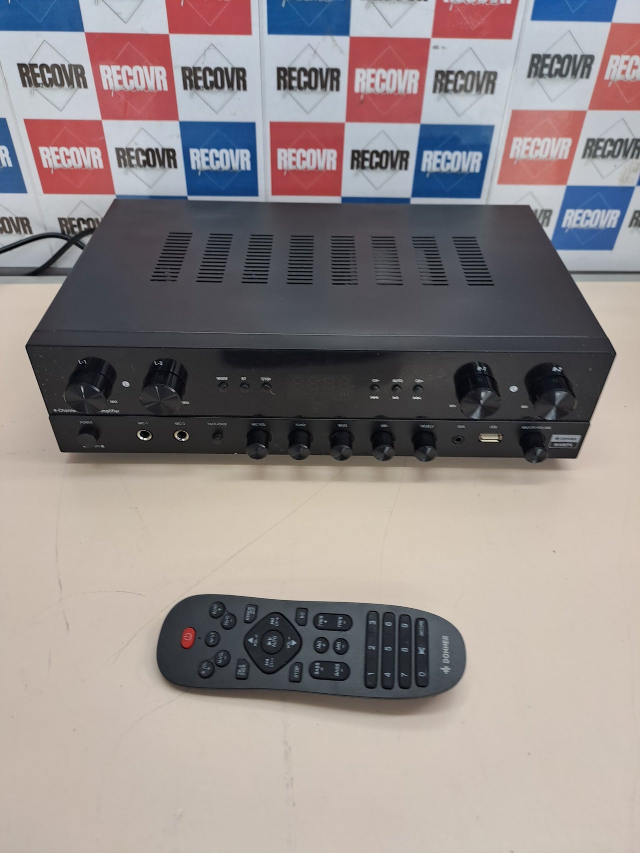 Amplificador audio 4 canales 1000W Bluetooth karaoke