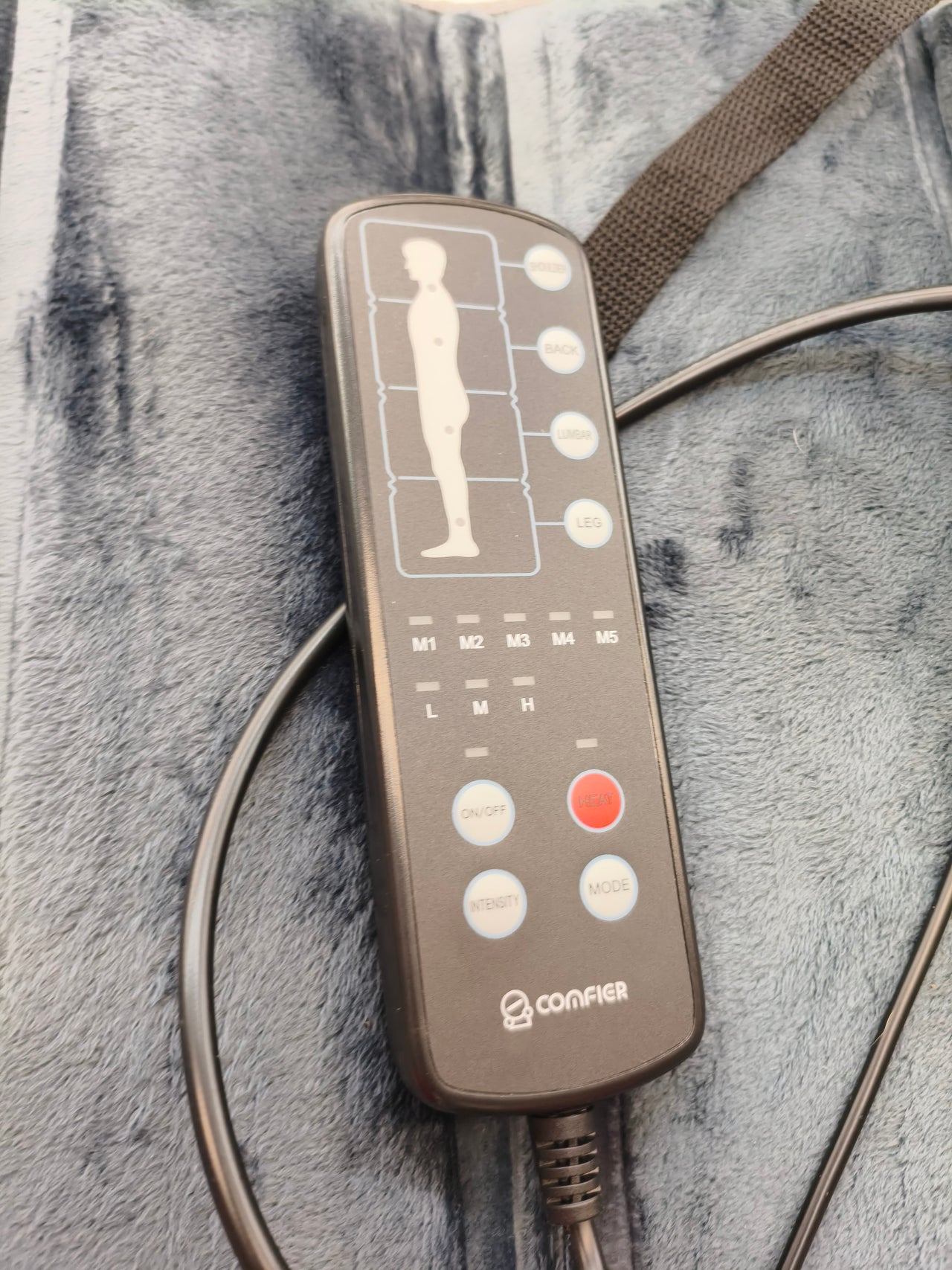 Colchón de masaje eléctrico COMFIER con calor, 10 motores y apagado automático