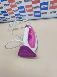 Plancha ropa vapor Texstyle, 2300 W, suela bidireccional 3D SuperCeramic, déposito 270 ml, Frambuesa, Púrpura, 140 gr/min Braun Hogar.