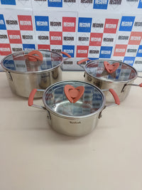 Juego de ollas 3 piezas acero inoxidable – Tefal