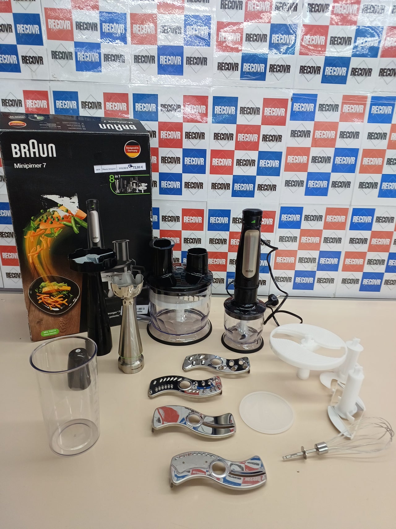 Batidora mano 1000W ActiveBlade con accesorios - Braun Minipimer 7