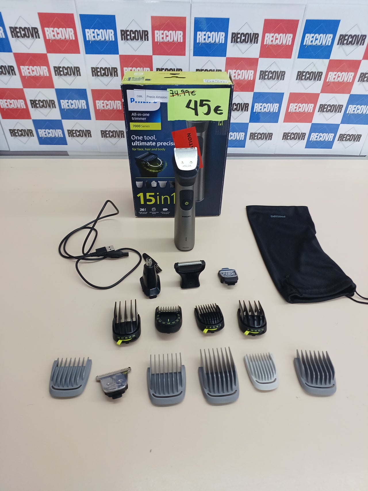 Recortadora barba 15 en 1 serie 7000 hombre Philips