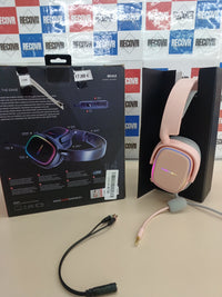 Cascos gaming RGB micrófono extraíble Rosa Mars