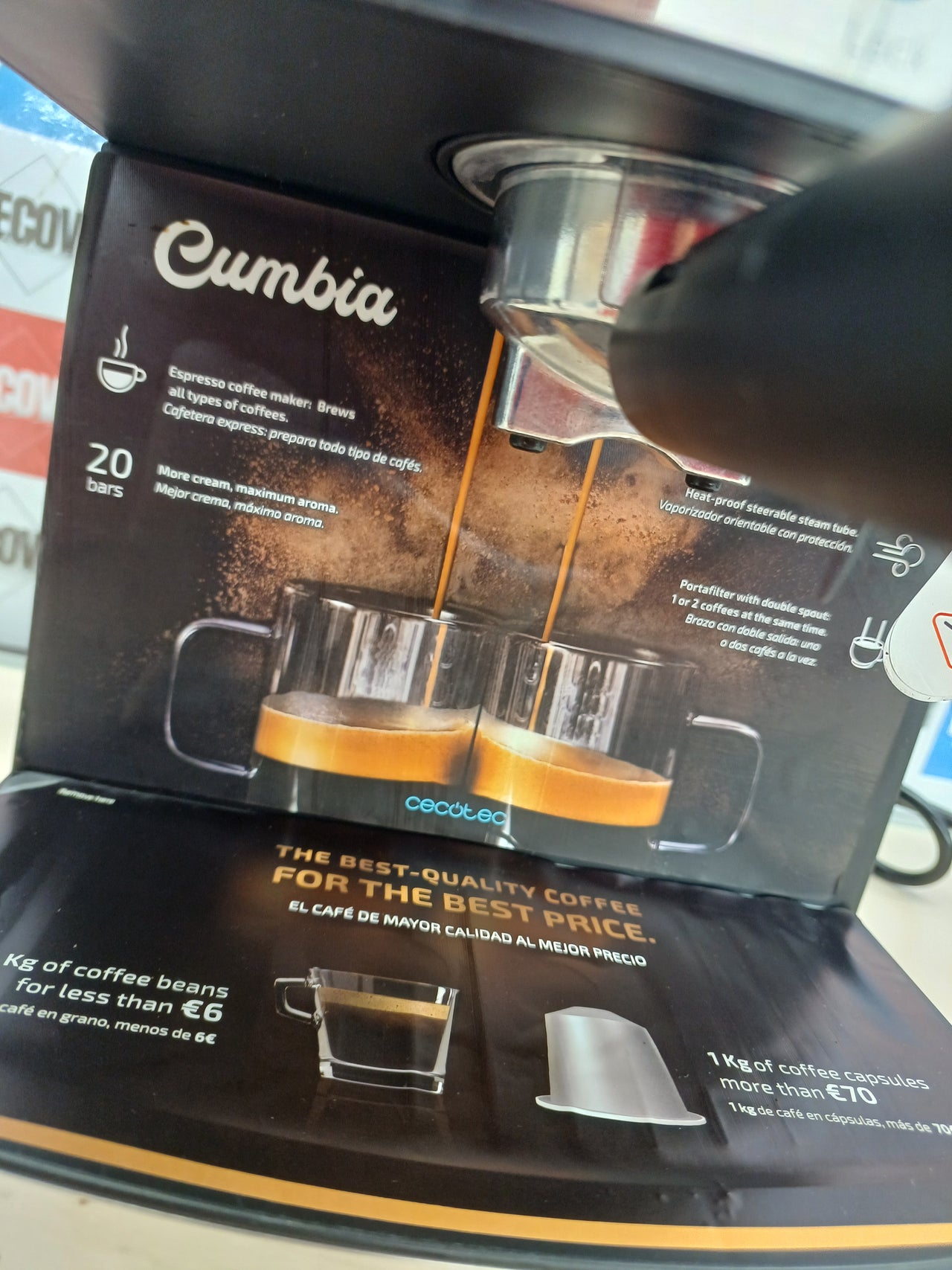 Cafetera espresso 20 bares 850 W – Cecotec