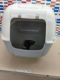 Arenero cubierto para gatos Ferplast XXL con pala y filtros antiolor gris