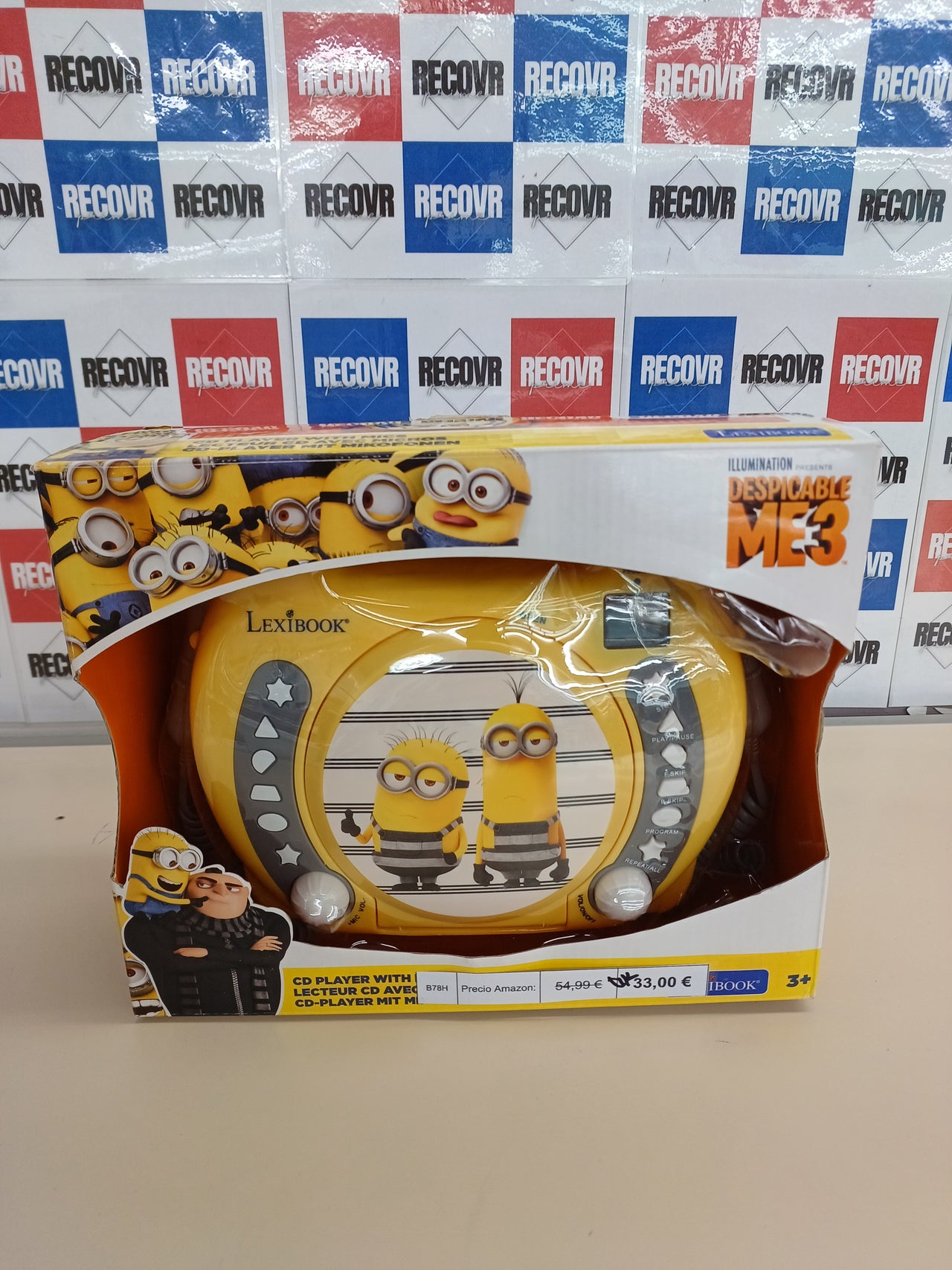 Lector CD Minions con 2 micros, desde 3 años.