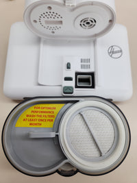 Hoover Ultravortex 2.0 Aspirador de Mano Especial Colchones con Sensor de Polvo, 4 en 1, Antiácaros y Antibacterias, Luz UV-C, Especial Alergias, Función Secado, Previene el Moho, Ligero [HMC510UV]