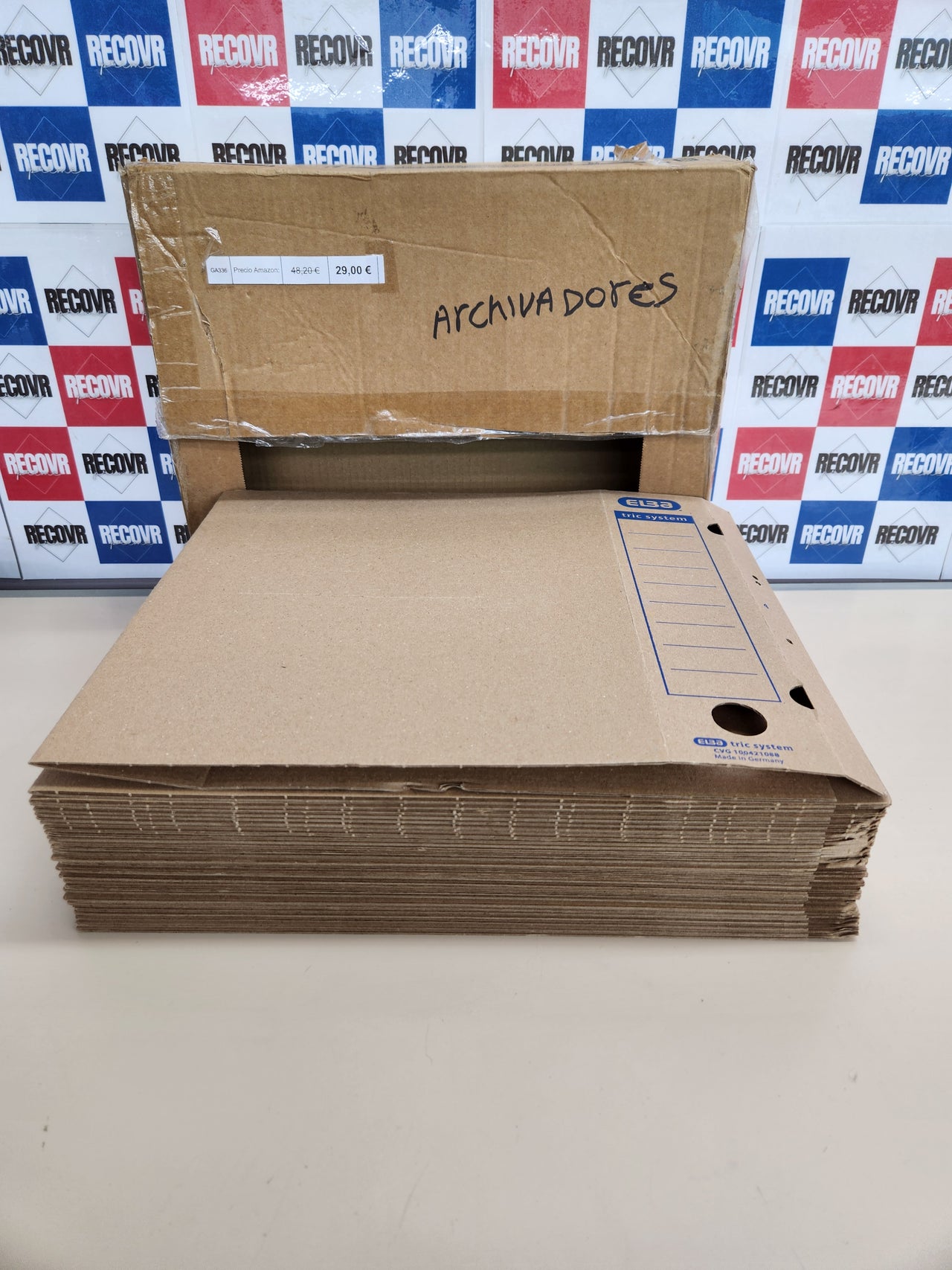 Archivador Elba tric system cartón marrón 30 uds