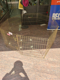 Parque metálico plegable para perros con puerta