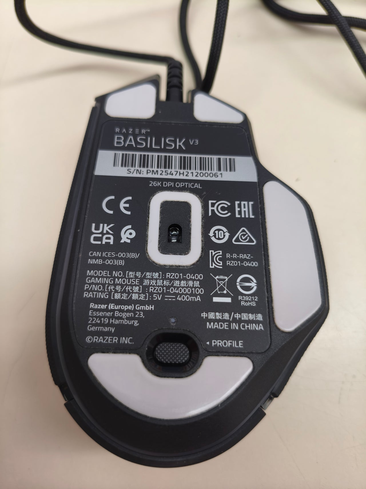 Ratón gaming Razer Basilisk V3 con 11 botones programables