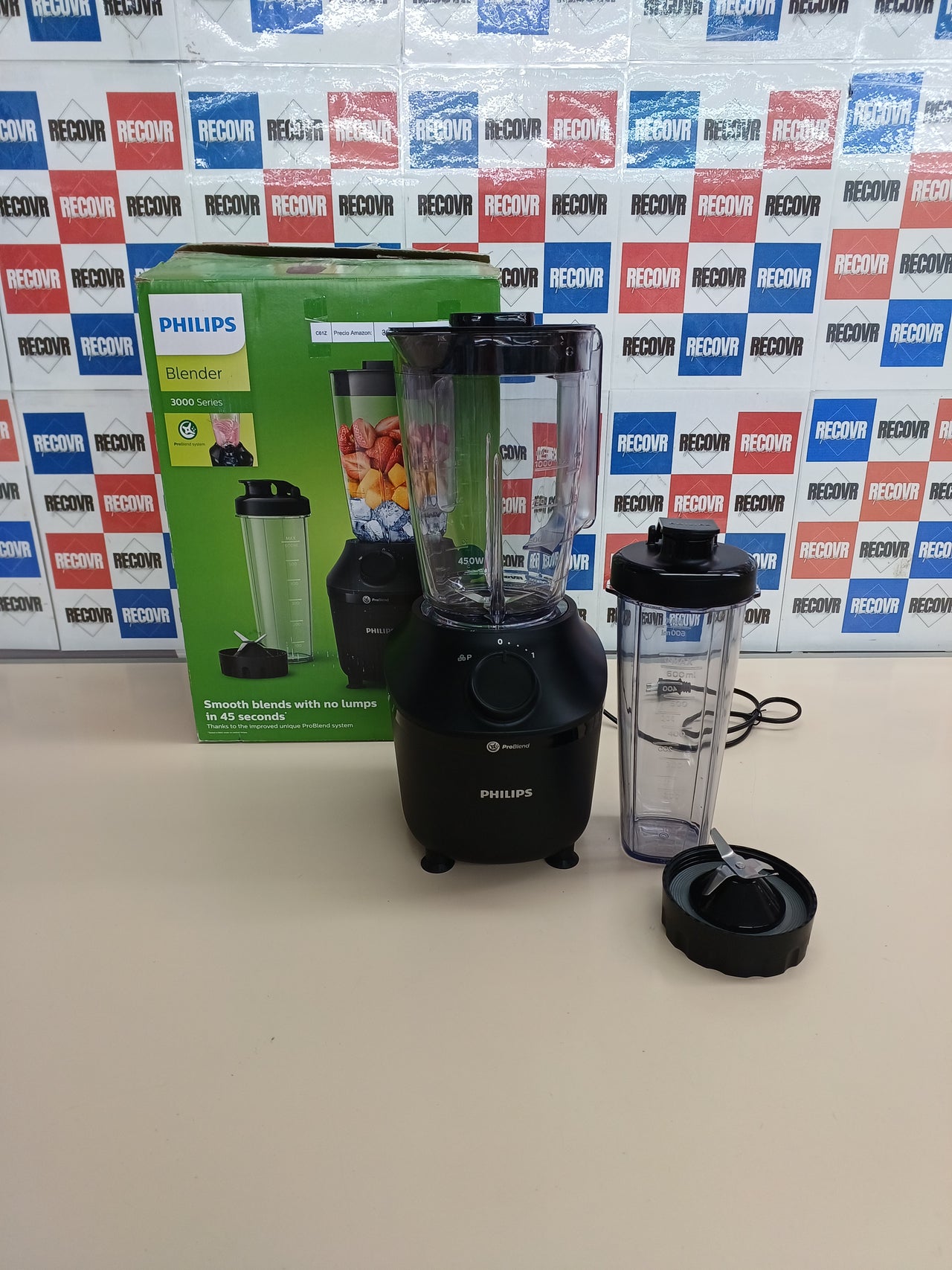 Licuadora Philips 3000 450W 1,9L 1 velocidad