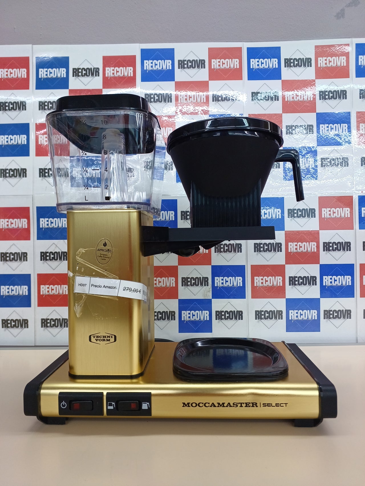 Moccamaster KBG Select, Cafetera, Laton Cepillado, Cafetera Automatica, Filtro, 1.25 Litros