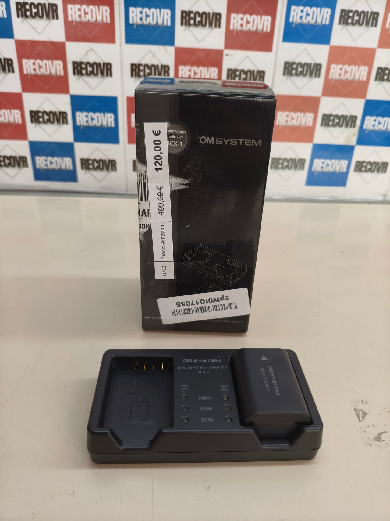 OM System SBCX-1, cargador doble + batería BLX-1
