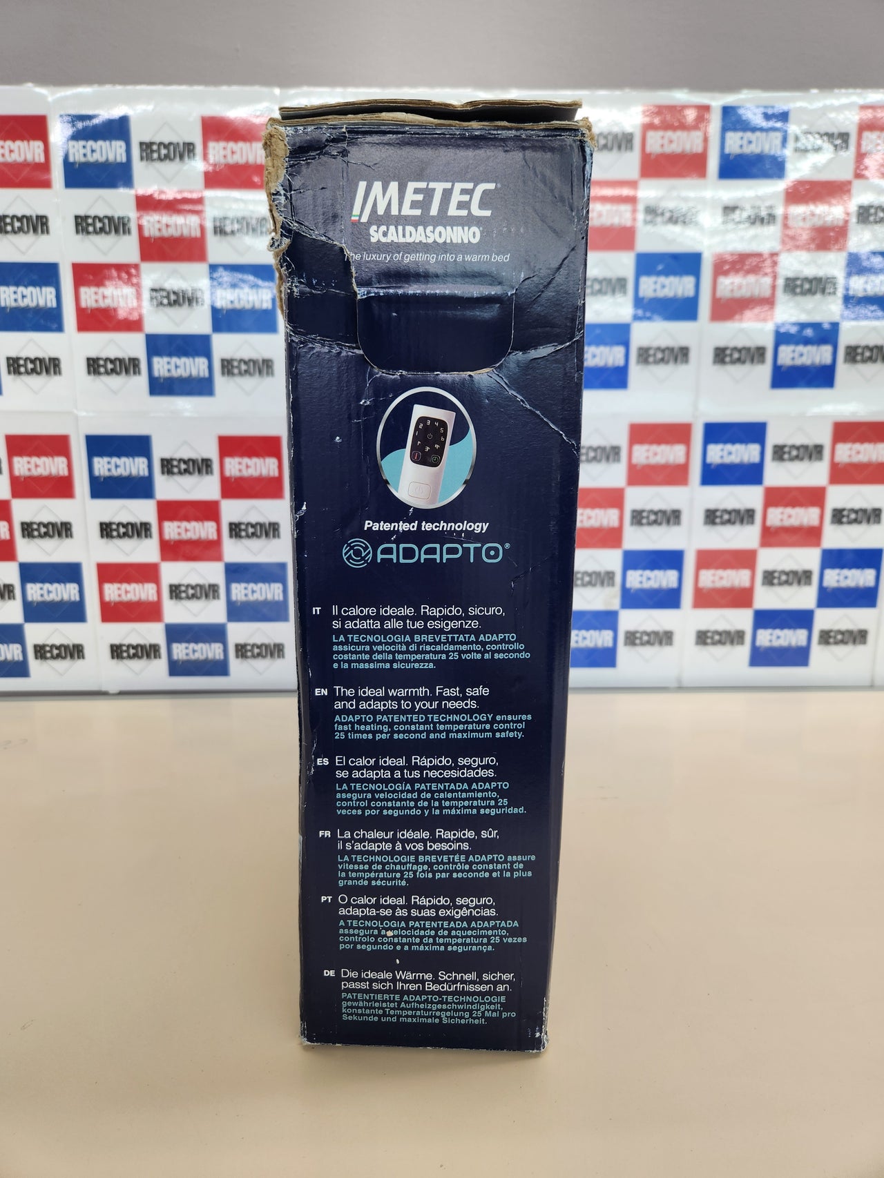 Imetec Adapto - Calientacamas individual 150x80 cm, 100% lana y merino, tecnología patentada, rápido calentamiento, sistema de protección Electro Block, controlador con 6 niveles de temperaturas