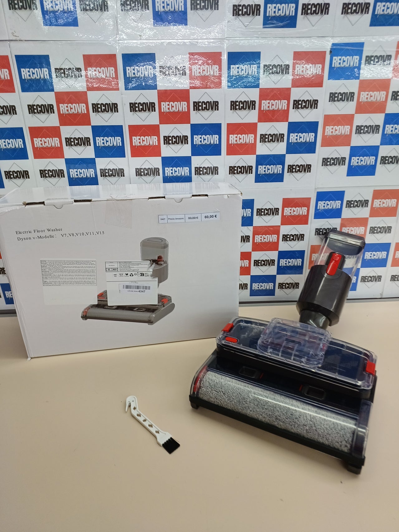 Cabezal de trapeador eléctrico con depósito de agua limpia y sucia, compatible con Dyson V7, V8, V10, V11 y V15.