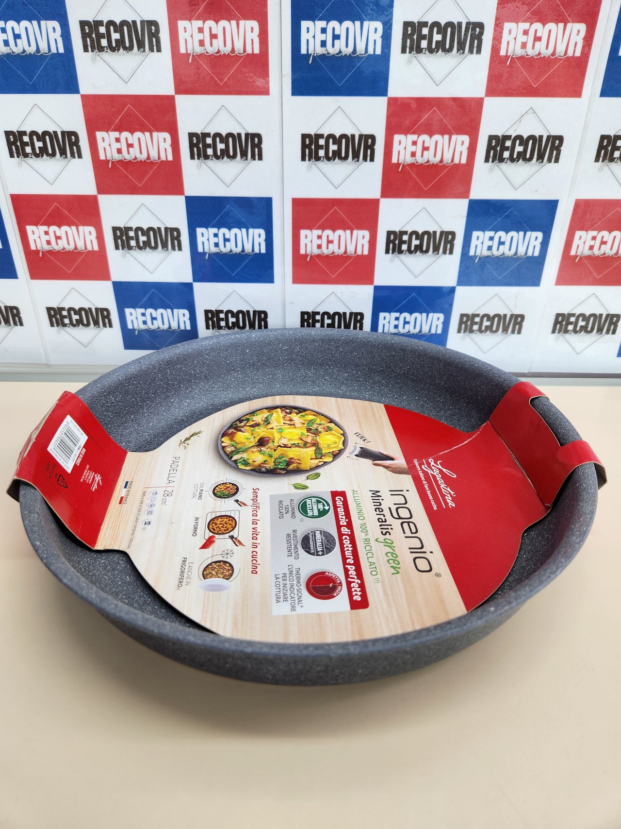 Sartén 28 cm, sartén de aluminio 100% reciclado, para gas, horno e inducción, Lagostina