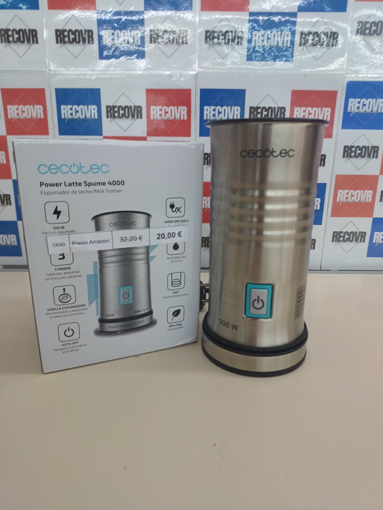 Espumador de leche 500 W 115 ml sin cable Cecotec
