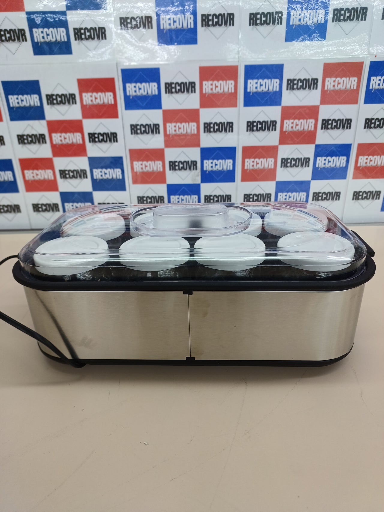 Yogurtera con 8 Vasos y Tapas, Máquina de Yogur Griega, LCD Pantalla de un Solo Toque, Fácil de Usar, Yogur Fresco Casero, Tiempo y Temperatura ajustables, sin BPA
