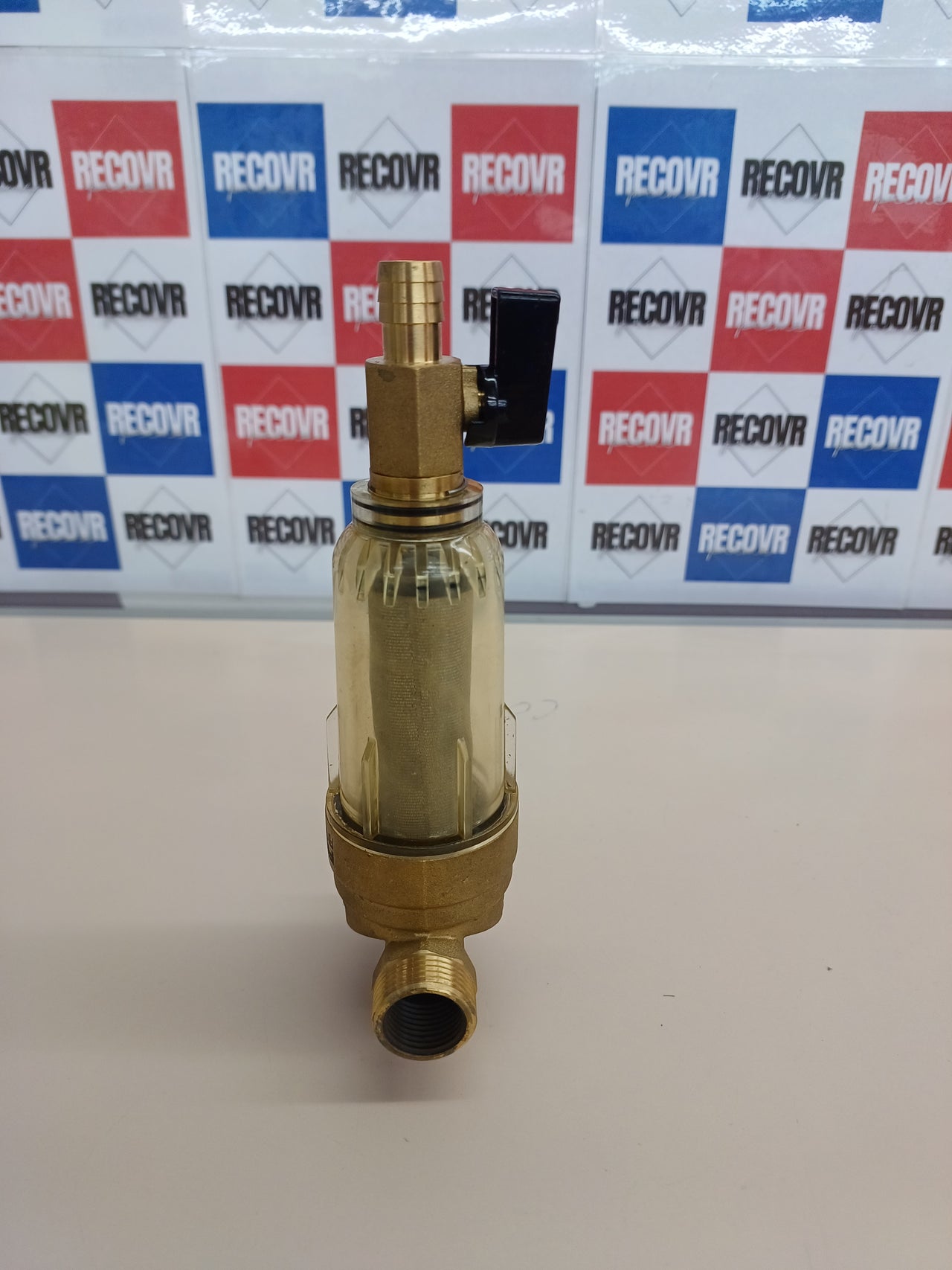 Prefiltro de Agua Reutilizable con Malla de Acero Inoxidable 90 Micras, Cabezal de Latón, Conexión 1/2" y 3/4"FERDOM FD177