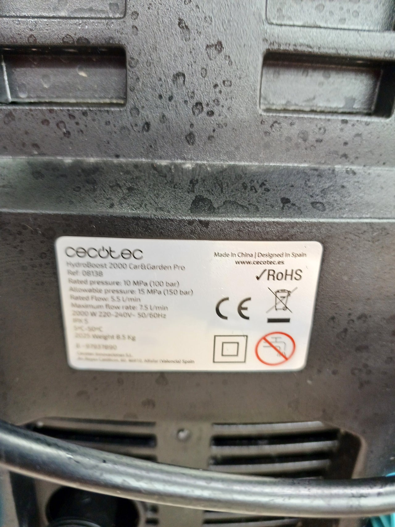 Hidrolimpiadora Cecotec 2000W 150 bar