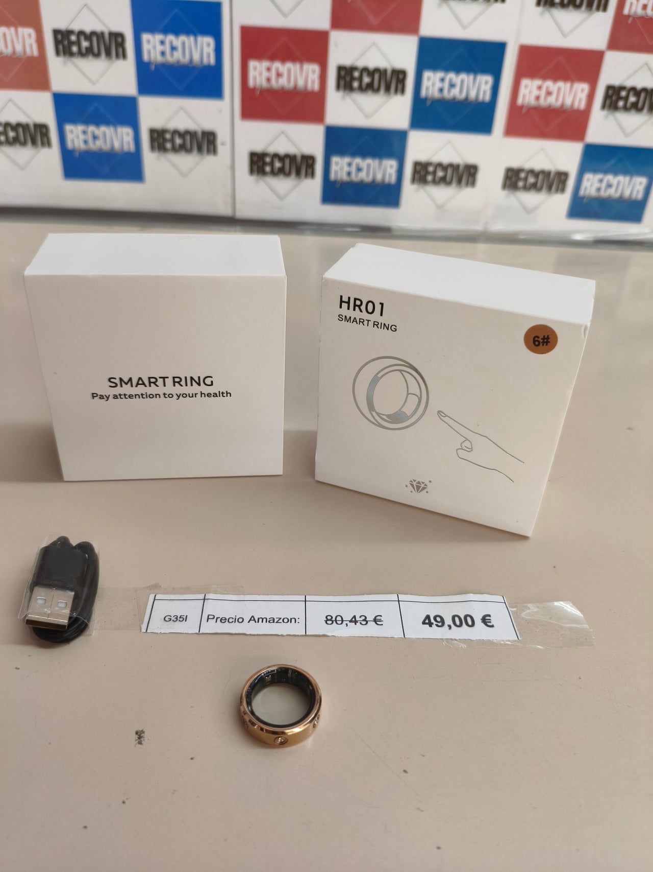 Smart Ring Slim, oro rosa/plata, fitness y sueño, Android/iOS
