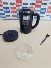 Espumador Leche Eléctrico 600 ml, Espumador Leche Automático  Inducción 4 en 1, Frío y Caliente, Diseño de Latte, Cristal Visual, Fácil de Limpiar, 550 W, 220-240 V, Negro Morpilot