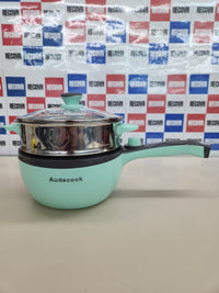Thumbnail for Audecook Olla eléctrica con vaporera, 20cm sartén eléctrica antiadherente, cazuela eléctrica pequeña para viajes, hotel, estudio - Verde