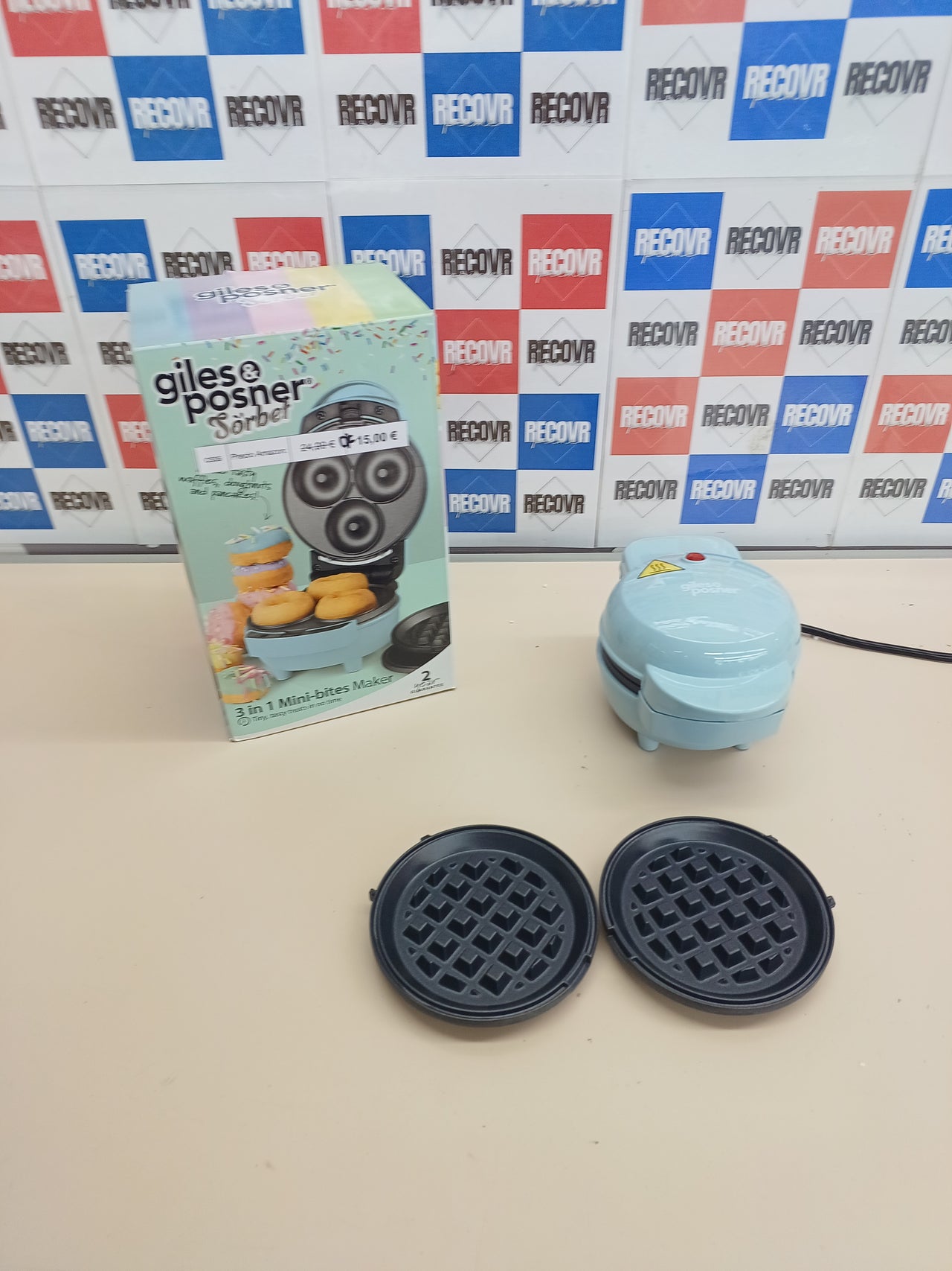 Mini maquina 3 en 1 400W para Donas y Gofres Caseros
