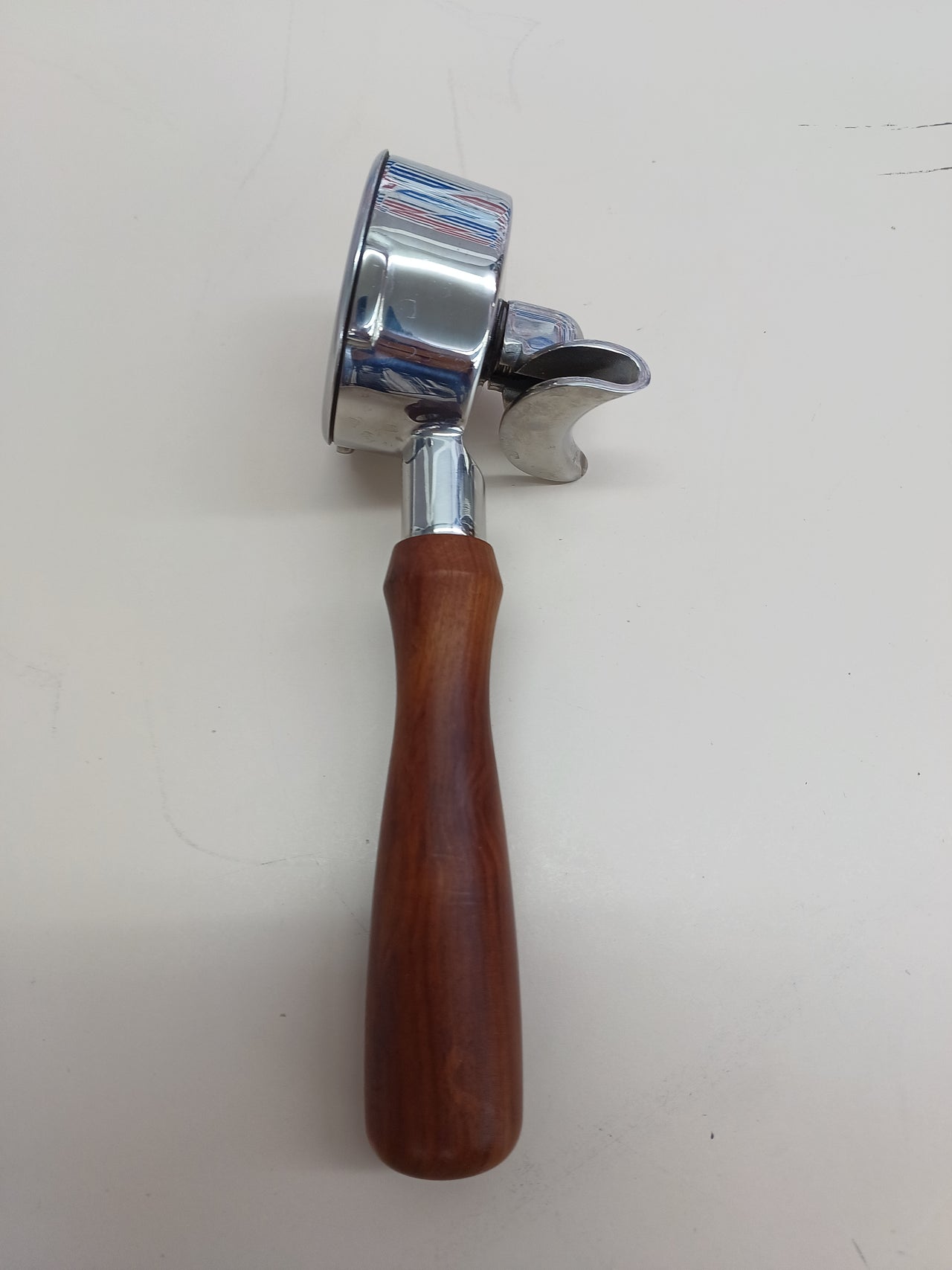 DIBTSA Portafiltro espresso de 58 mm compatible con Nuova Simonelli, boquillas dobles de 2 orejas, con cabeza de acero inoxidable y cesta de filtro y mango de madera