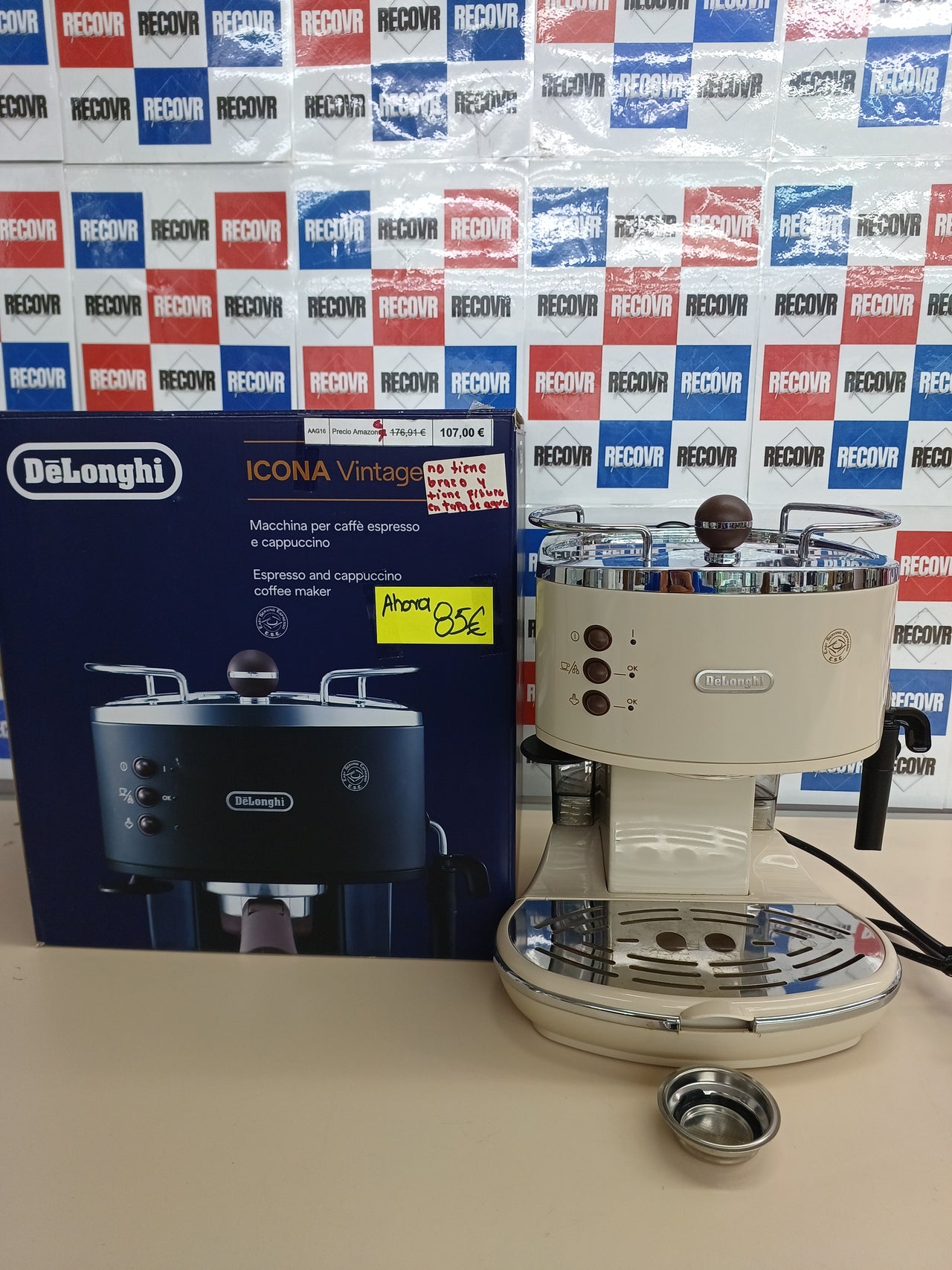 Cafetera Espresso 1,4 L, 1100 W, 2 Cups De'Longhi