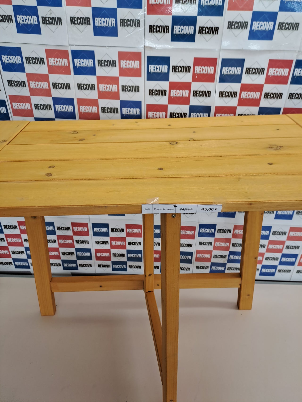 Mesa plegable madera pared exterior 73x80x50 Relaxdays